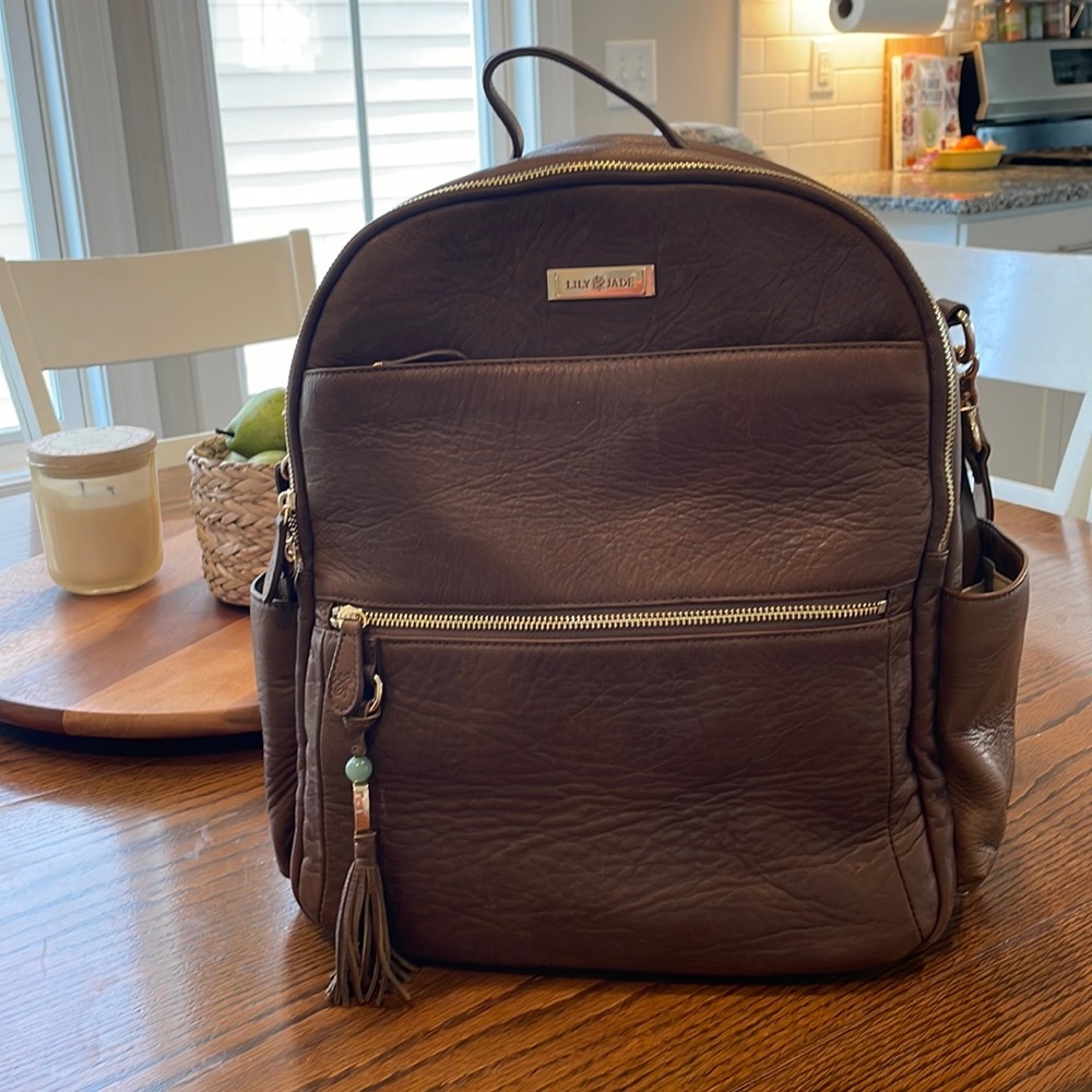Lily Jade Old English Large Anna Backpack with natural lining
